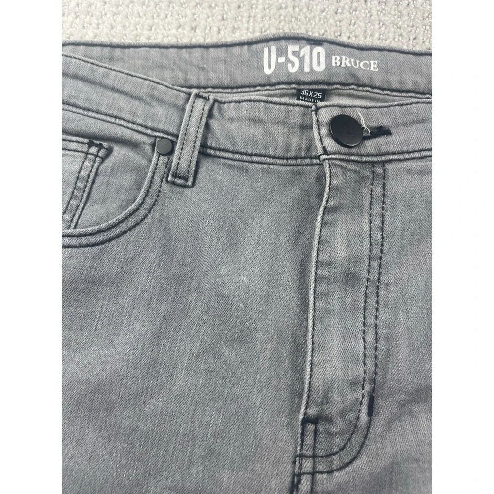 Under 510 Bruce Jeans Mens 36x25 Gray Slim Fit Stretch U-510 Casual Denim Work